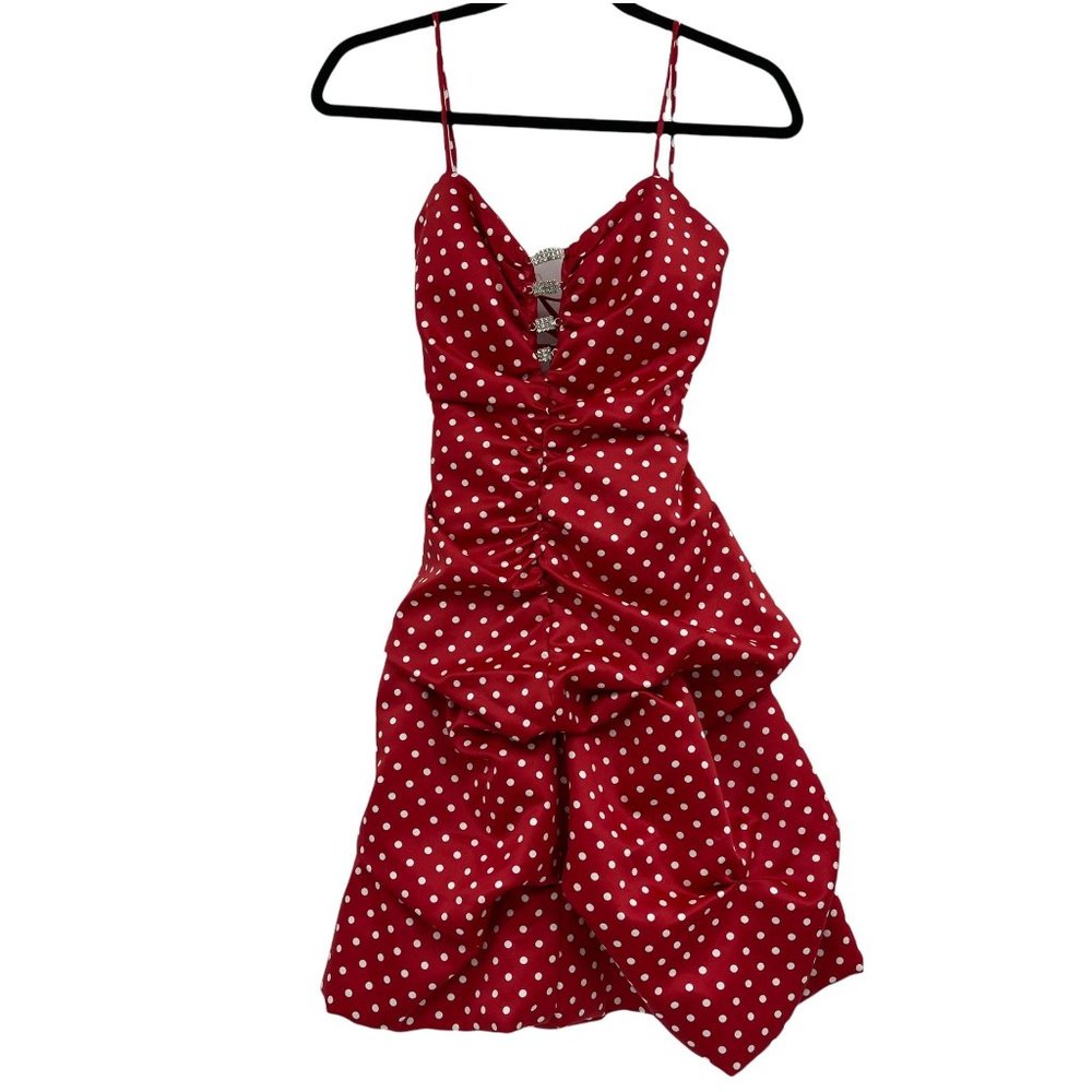 Josh & Jazz Polka Dot Dress Juniors 3 Red White Straps